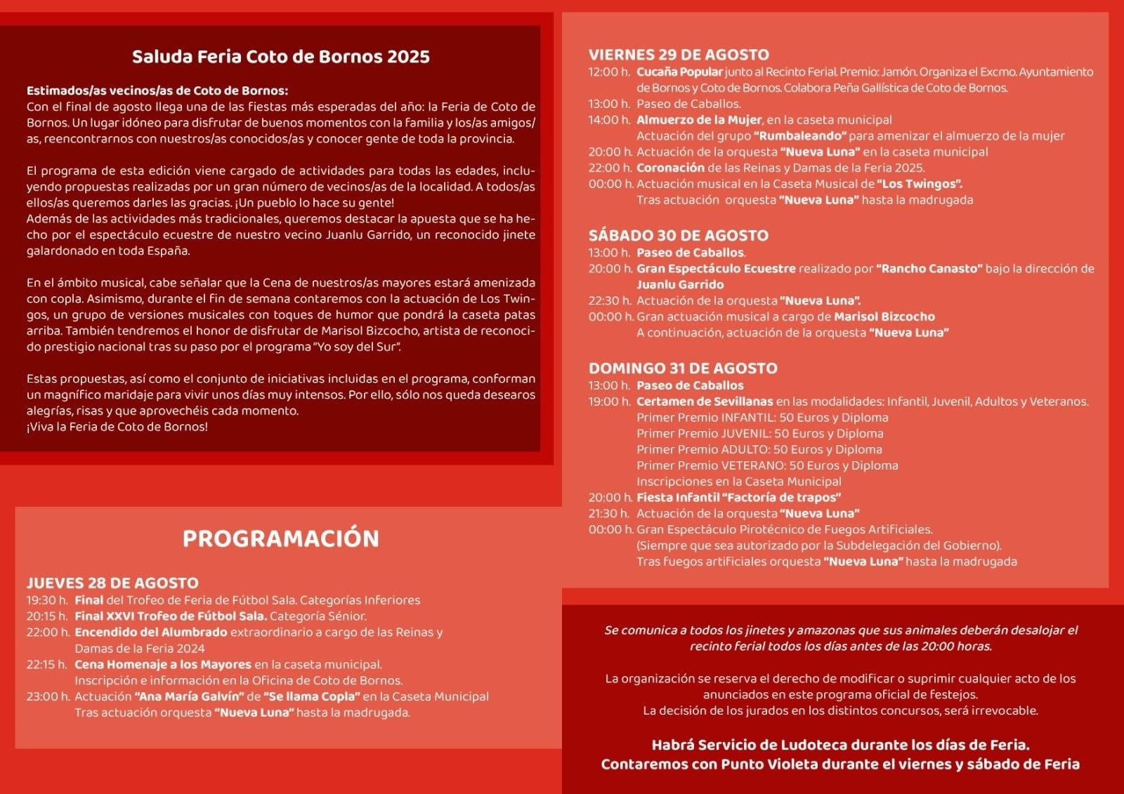 2025 programa Feria Coto  interior